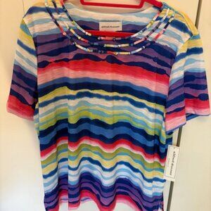 ALFRED DUNNER XL Multi Color TShirt NEW